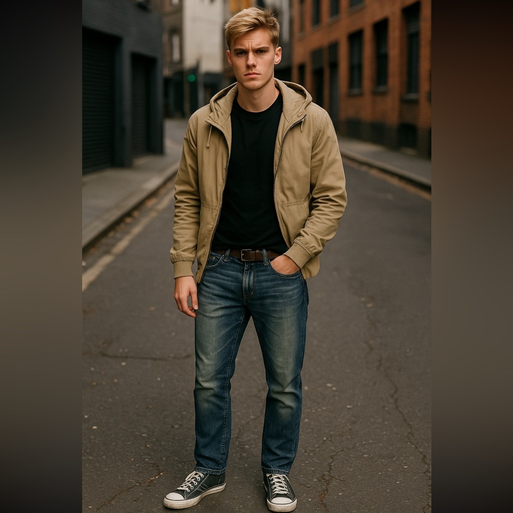 T.K. Axel Slim Straight Jeans Men’s 32x32 Blue Distressed Faded Wash Denim